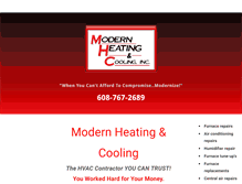 Tablet Screenshot of modernheatinginc.com